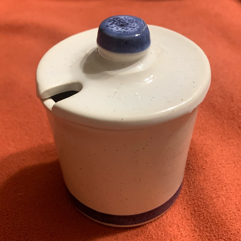 Vintage McCoy Honey / Jam Jar blue stripe 1852